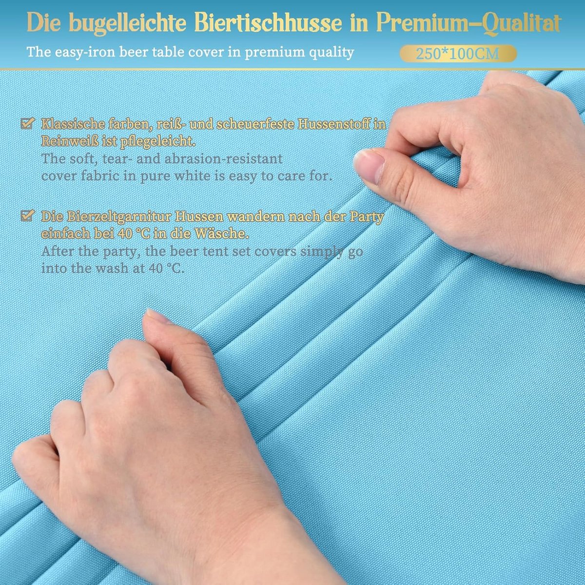 Tafelkleed Rechthoekig 6ft Spandex en Polyester - 2 Pack