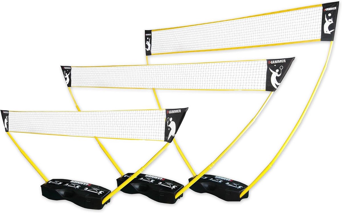 3-in-1 Net Set voor Volleybal, Badminton & Tennis - Ideaal voor Jong en Oud met Draagkoffer
