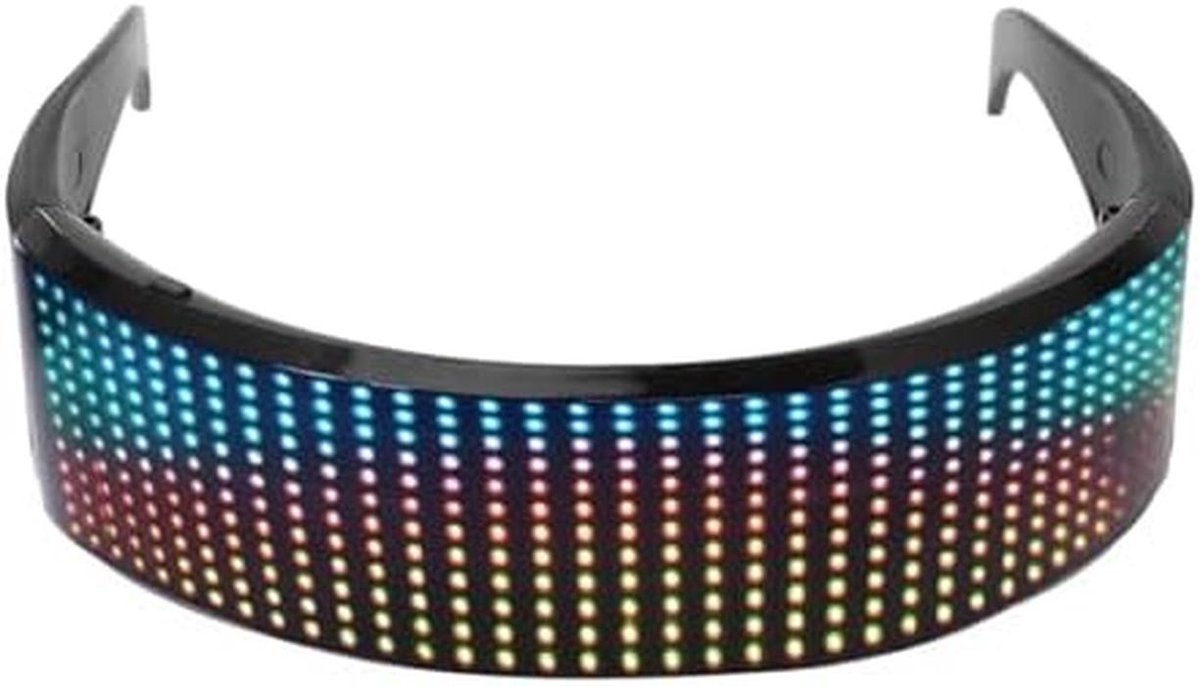 LED Lichtgevende Feestbril met Blauwtand, Programmeerbare Tekst & Animatie via App