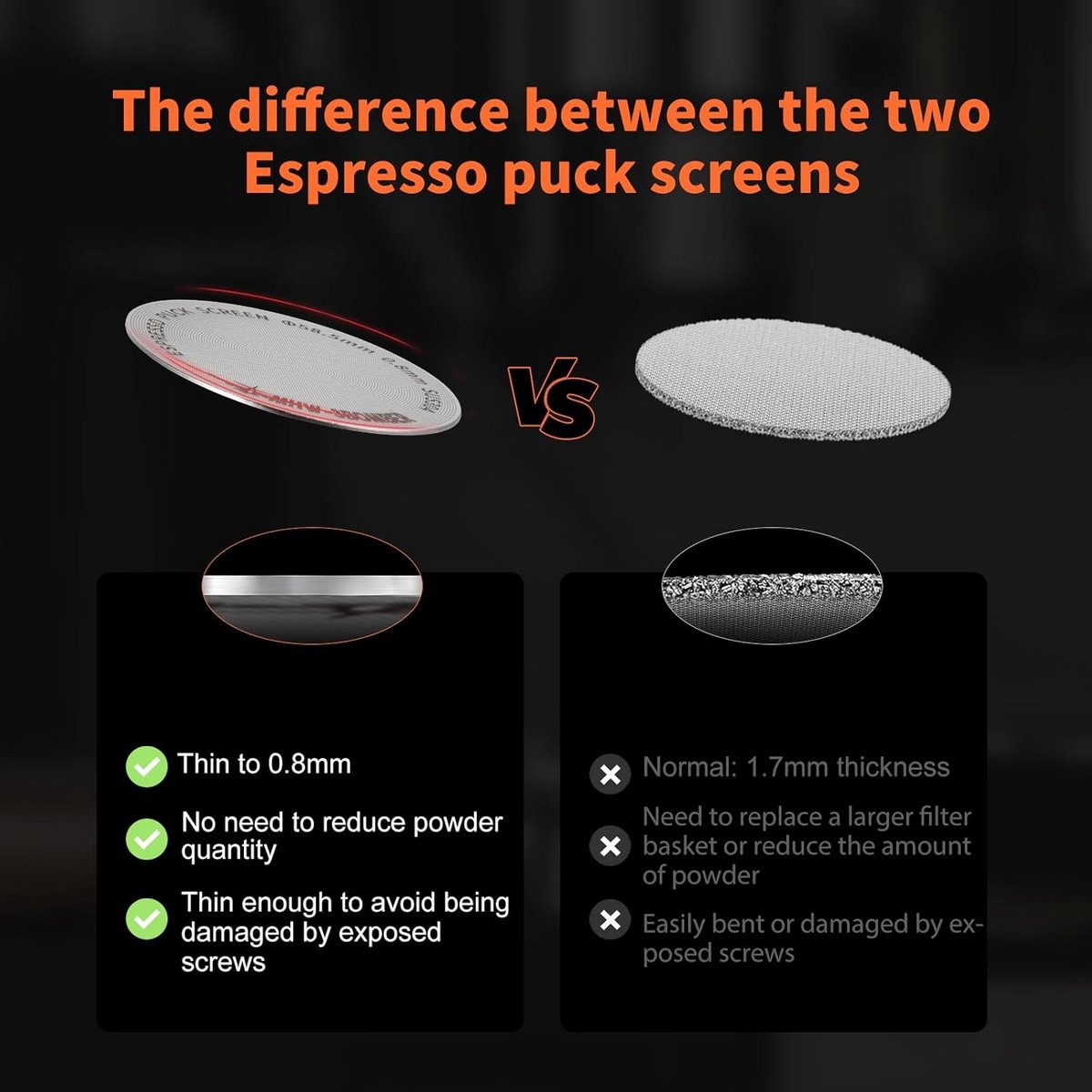 Set van 2 Espresso Puck Screens 57mm - Herbruikbare Metalen Koffiefilters voor 58mm Portafilter — cadeau in Cadeau-ideeën - foto 2