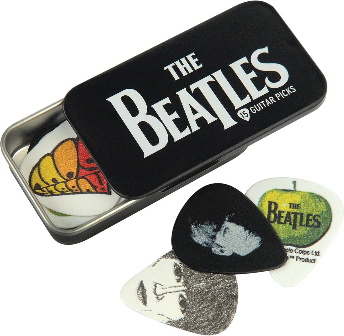 Set van 15 Gitaarpickjes met Beatles Logo - Dun & Middel Dik