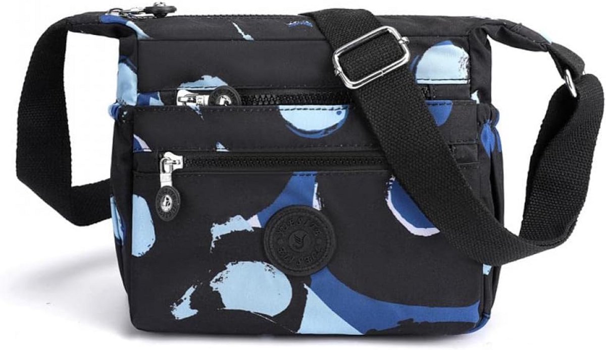 Nylon Crossbody Tas met Multi Zakken - Verstelbare Schoudertas voor Dames en Moeders