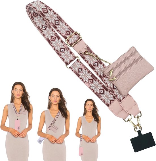 Crossbody Telefoonriem Met Zakje En Clip Verstelbare Schouderband crossbody-telefoonriem-met-zakje-en-clip-verstelbare-schouderband