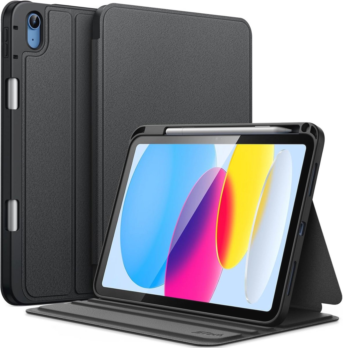 Slim Folio Stand Case voor iPad 11 inch (2025/2022) met Pencil Holder - Zwart