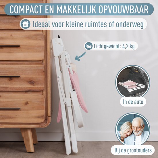 ib style Leno -Kinderstoel - inclusief Afneembaar Eetblad en verstelbare voetsteun - 5 punts gordel - Eetstoel voor Baby's en Peuters - Roze van Merkloos — afbeelding 4