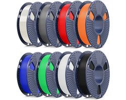 PLA 3D Printer Filament Set - 8 Kleuren Basis & Transparant - 1.75mm - Hoge Precisie