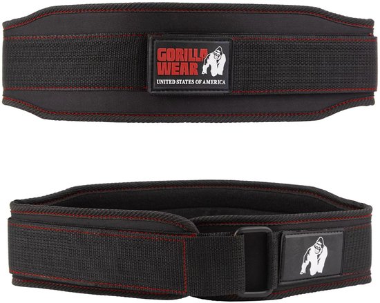 Ceinture de sport en nylon Gorilla Wear 4 pouces - Ceinture à licou - Femme - Zwart - S