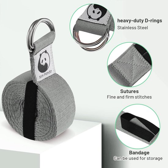 Katoenen Yogariem voor Yoga en Fitness - Praktische Accessoire voor Beginners en Gevorderden - Diverse Kleuren, Lengte 180/250 cm — afbeelding 5
