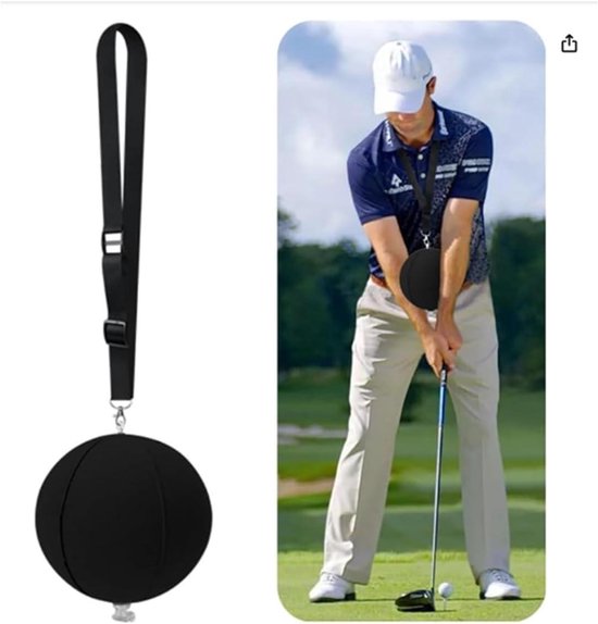 Allecto - Golfswing-trainingshulp - Smartbal - Verstelbaar en opblaasbaar - Zwart - Houdingscorrectie - Ideaal voor golfers van elke grootte van Allecto — afbeelding 2