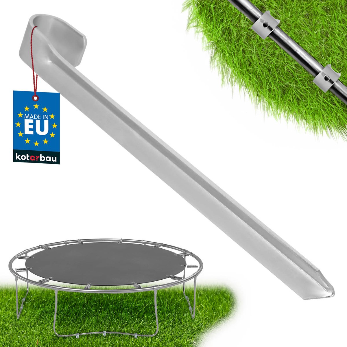 Kotarbau - Verzonken Grondanker voor Trampolines - 430 mm - Staal - Verzinkt