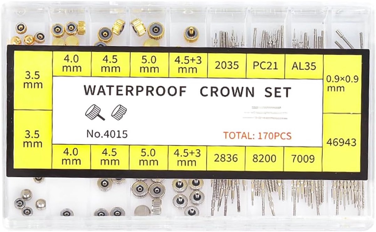 Heren Horloge Reparatie Onderdelen - O Ringen - Kronen - Stelen - Geschikt voor Diverse Horloge Reparatie Behoeften