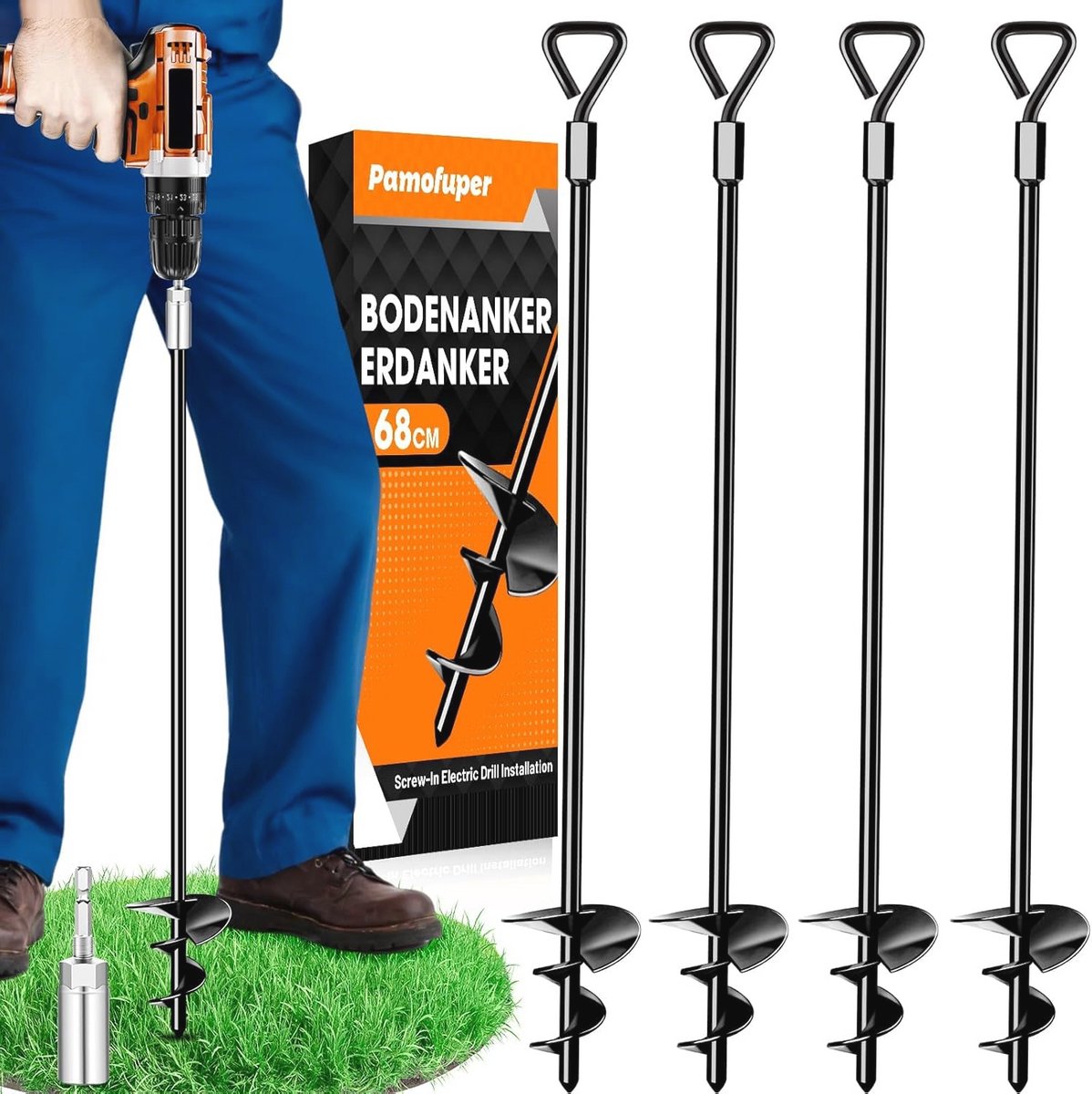 Heavy Duty Grondanker Set voor Trampolines en Tenten - 4 Stuks