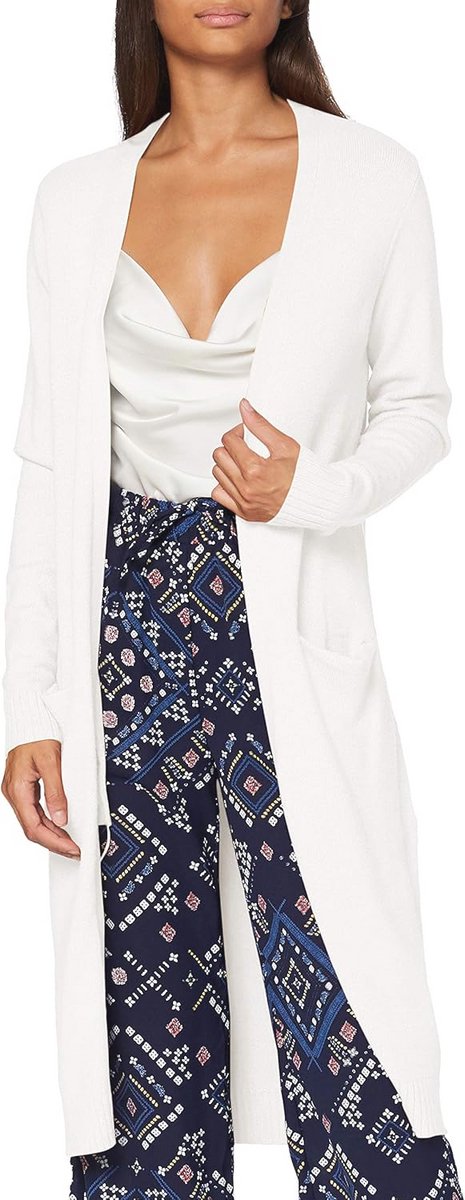 Lange Gebreide Dames Cardigan met Zijzakken