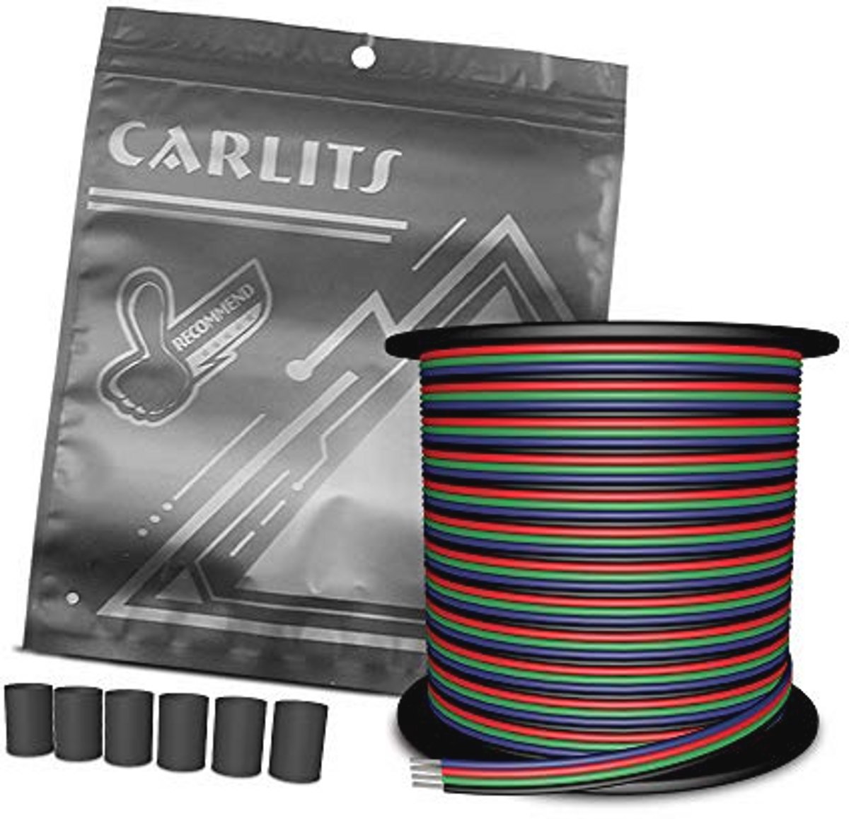 30 m 22 AWG RGB Verlengkabel voor LED-strips - 4 kleuren