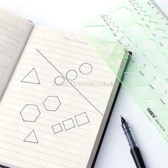 QISF Set van 9 geometrische tekensjablonen | ellipsjabloon