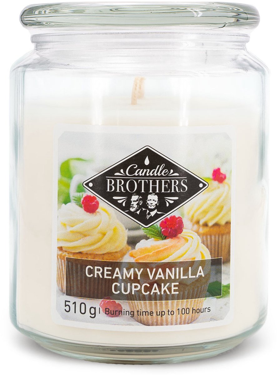 Candle-Brothers Geurkaars - romige vanille cupcake - geparfumeerd - was