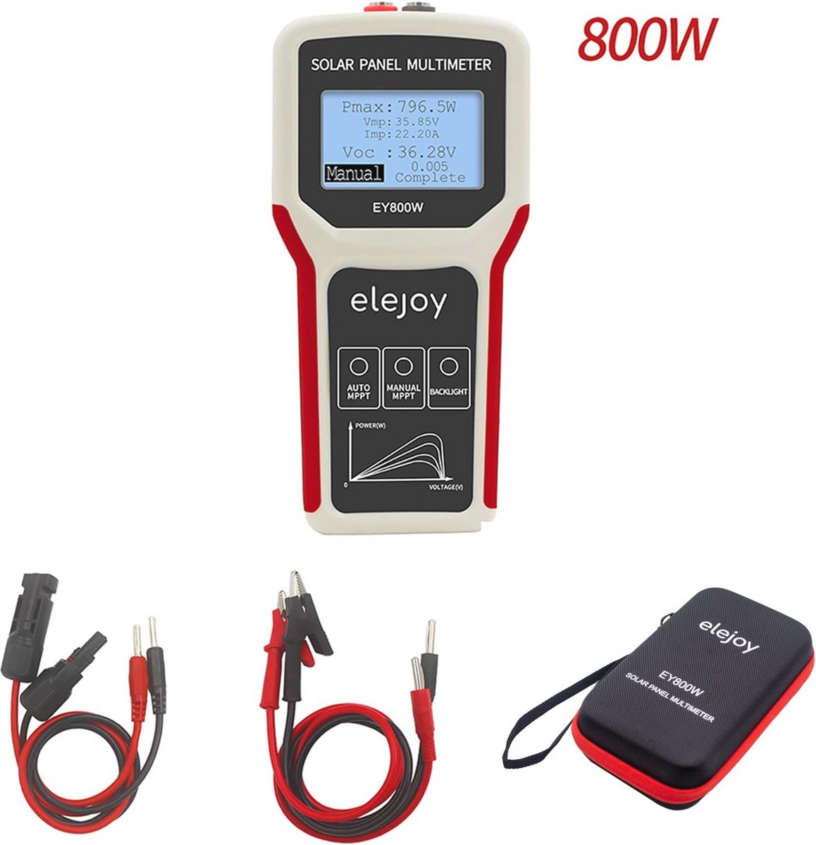 Multimeter voor zonnepanelen - MPPT Tester met LCD-scherm