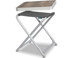 Homecall Folding camping stool Alu with grey 600D polyester MDF table top