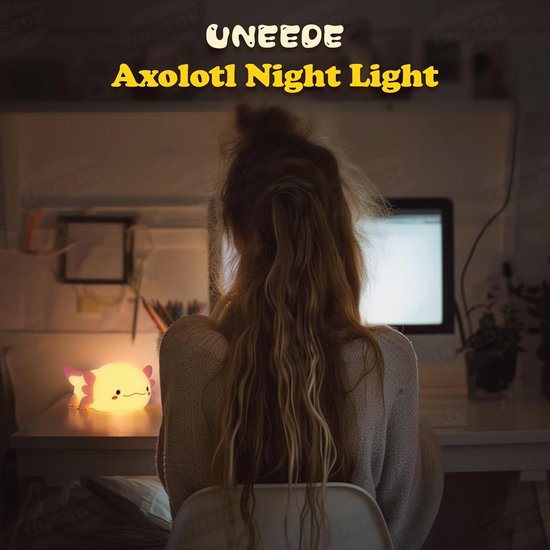 Nachtlampje Axolotl voor Kinderen - Siliconen LED Bedlampje van Merkloos — afbeelding 5