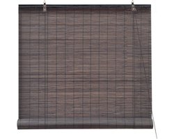 Bamboe rolgordijn 130 x 160 cm in donkerbruin - Bescherming tegen inkijk zonder boren voor ramen en deuren