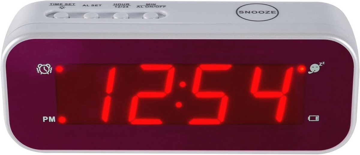 Digitale Batterij-aangedreven Klok met Snooze en Dimbaar LED-display - Draagbare Bureauklok voor Slaapkamer en Reizen