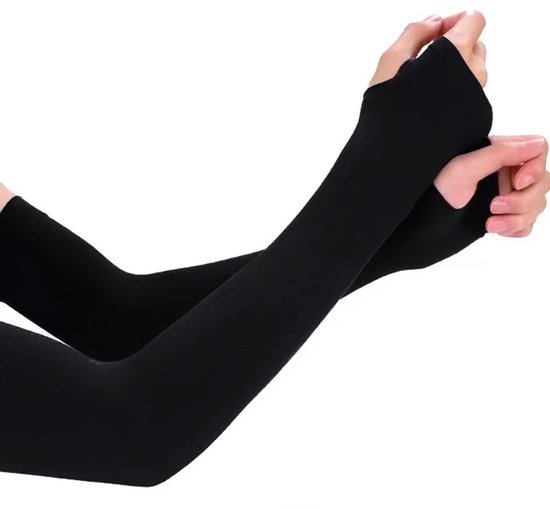 Foto: Gigicial armmouwen armwarmers bescherming tegen zonnebrand en uv stralen ademend voor outdoor sport en tuinieren 10 paar zwart