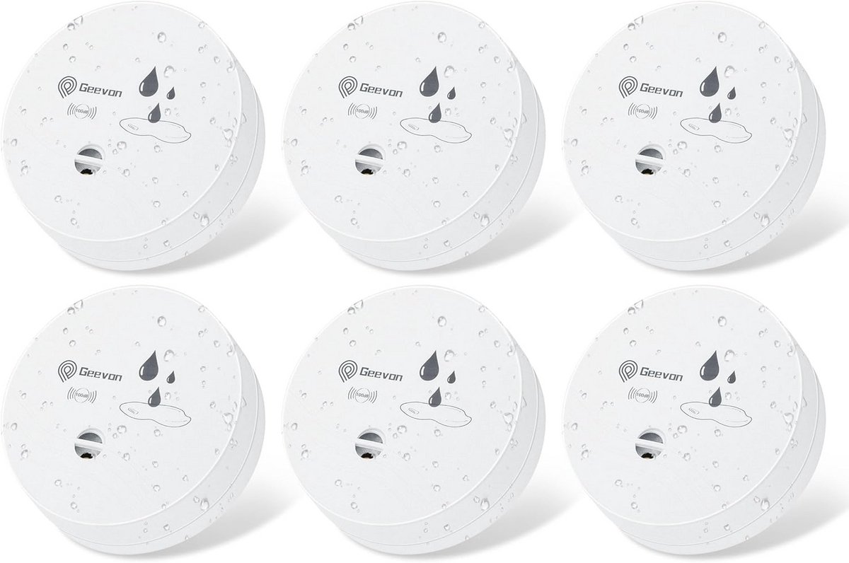 Watermelder 6 stuks met 100 dB Alarm voor Kelder, Badkamer en Garage