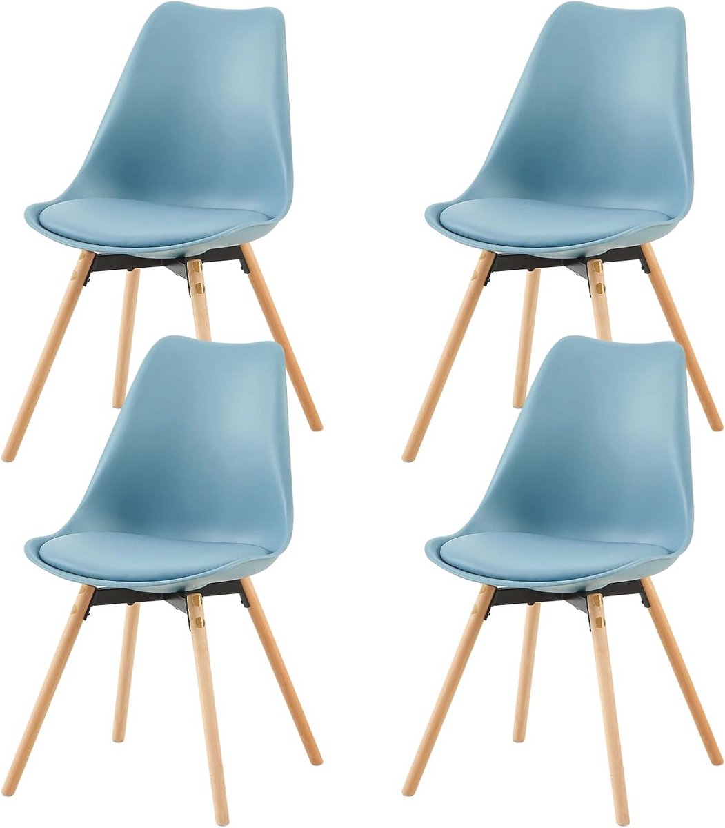 Set van 4 gestoffeerde eetkamerstoelen voor woonkamer en keuken - Ergonomisch en comfortab
