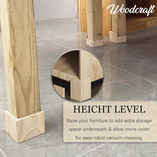 Uping Verhogingspoten voor Bedden Verhogingspoten voor Meubels Verhogingspoten voor Tafels Verhogingspoten voor Stoelen Verhogingspoten voor Bureaus Verhogingspoten 13,1 cm (4 stuks, zwart