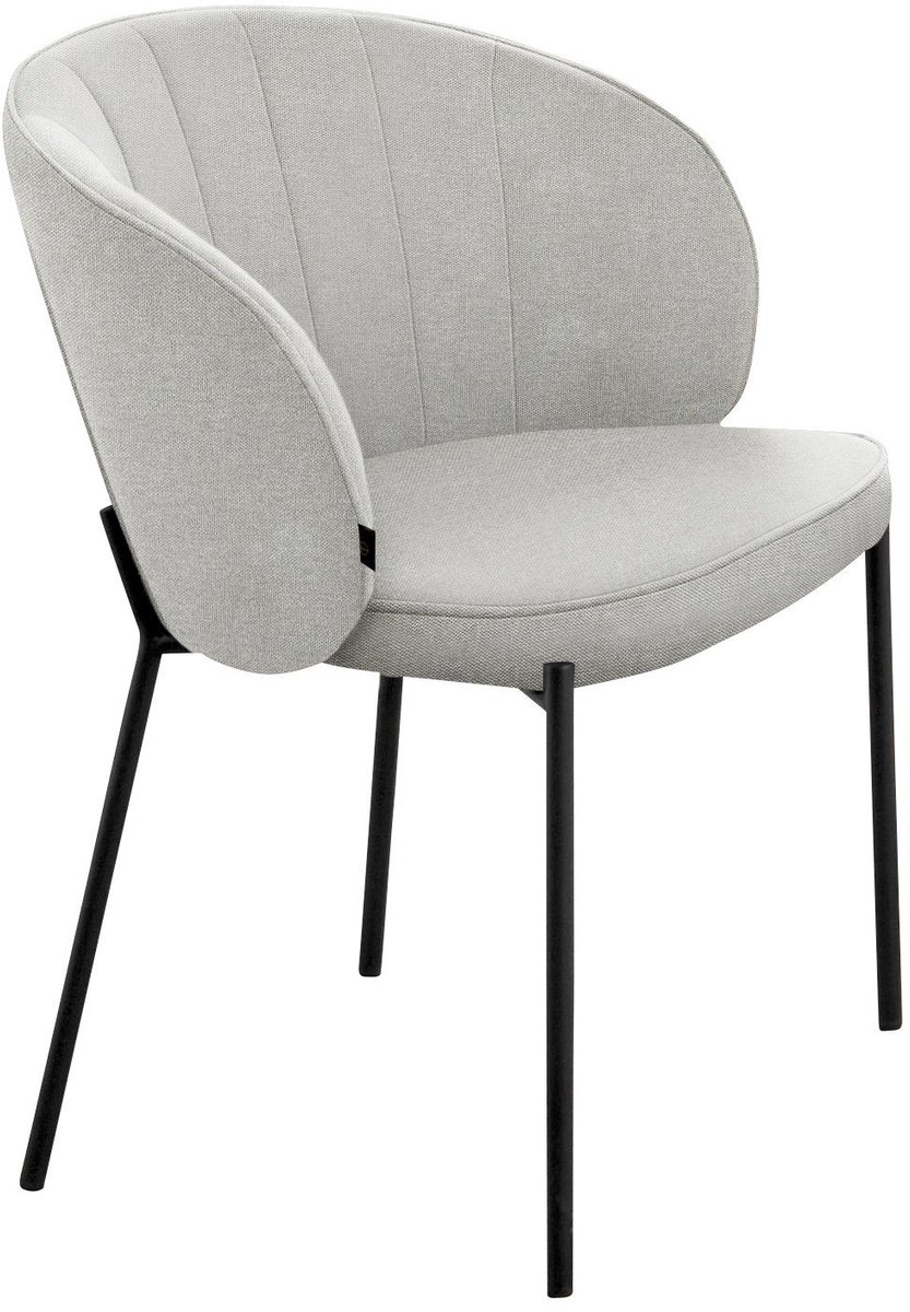 Notio Living Keira-Eetkamerstoel - Set van 2 - Grijs Stof
