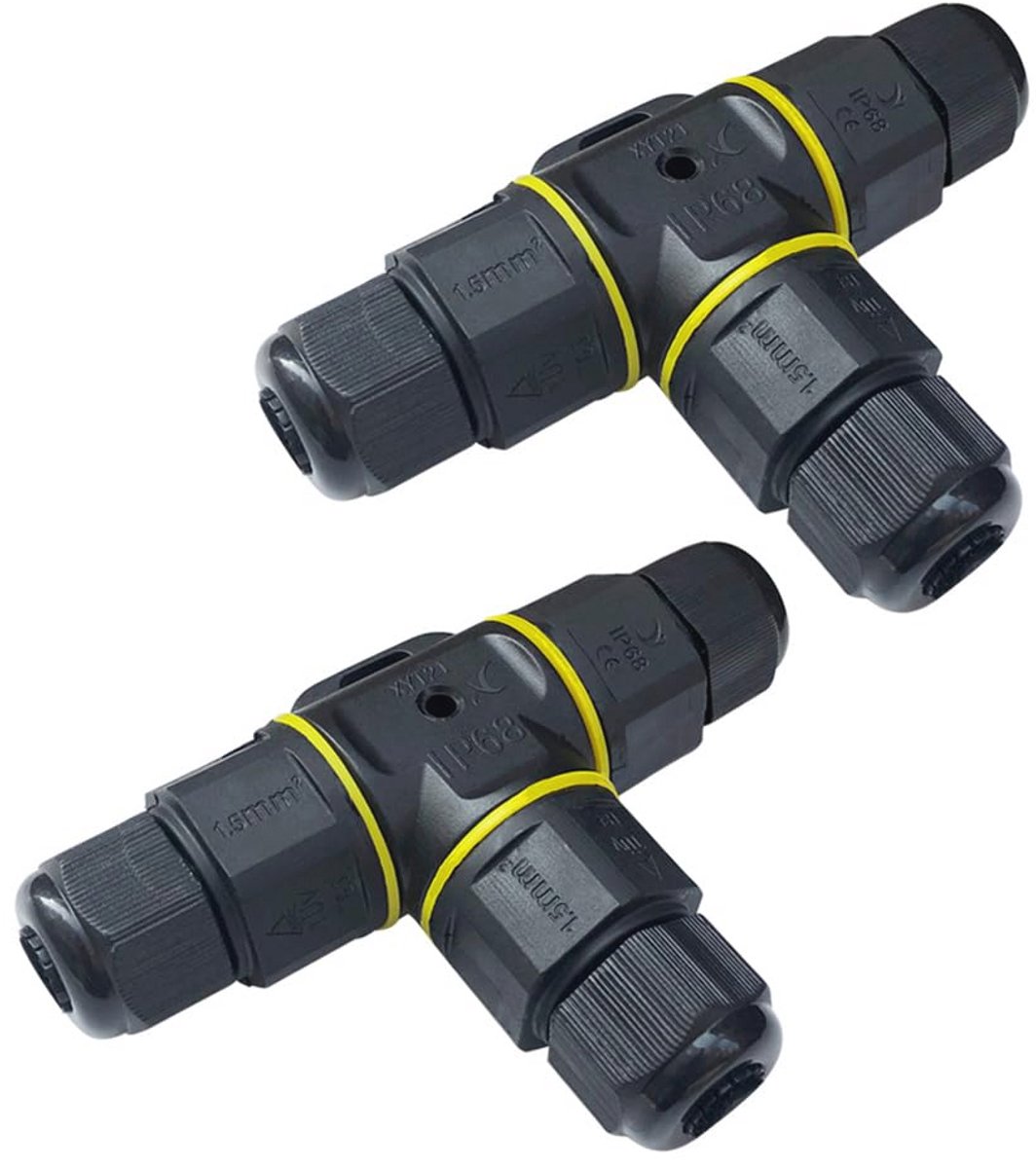 Buiten Waterdichte Kabel Connector 3-Weg IP68 voor Kabeldiameter 5-9 mm