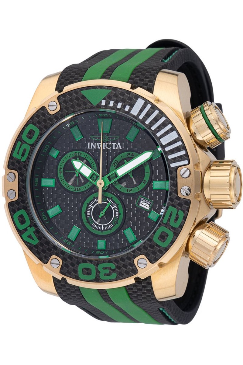 Invicta Sea Hunter 48991 Heren Horloge - Waterdicht - Analoog - Quartz Uurwerk - Roestvrij Staal met zwarte Wijzerplaat - 52mm