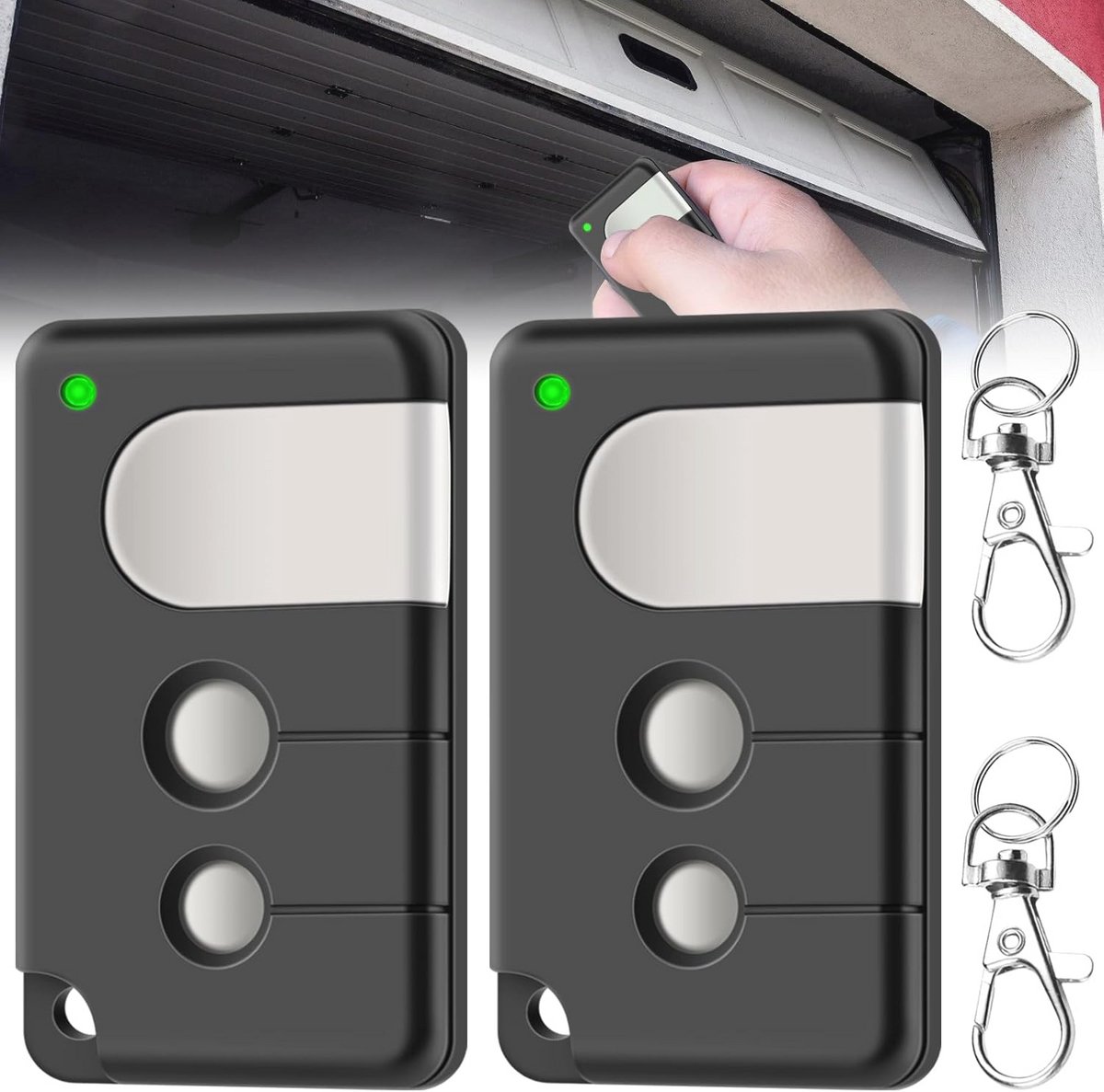 2 Stuks Garagedeuropener Afstandsbediening - Compatibel met Meerdere Modellen - 433,92MHz