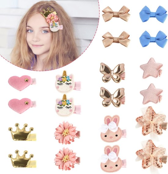 10 stuks haarspelden voor meisjes, geborduurde bloemen, gevormde gevoerde haarspelden, snap-haarspelden, schattige haarsieraden, bloemen- en strikhaarclips voor kleine en grote meisjes (stijl D
