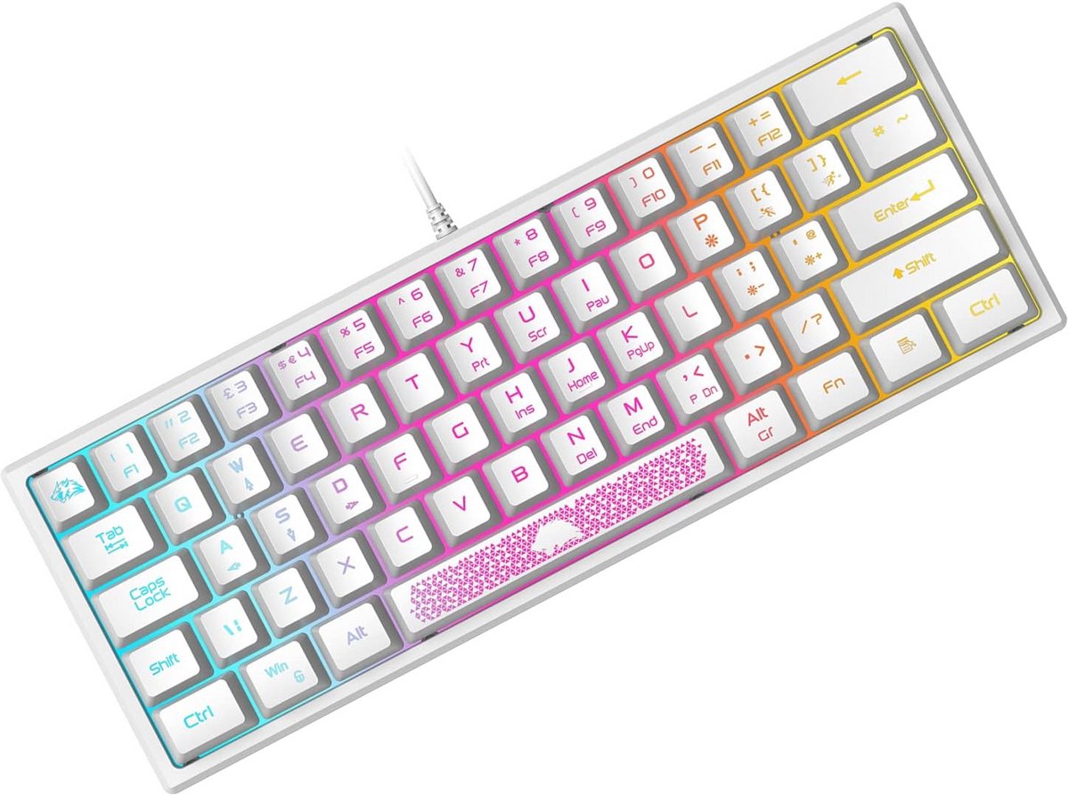 Compact 60% Gaming Toetsenbord met RGB Achtergrondverlichting
