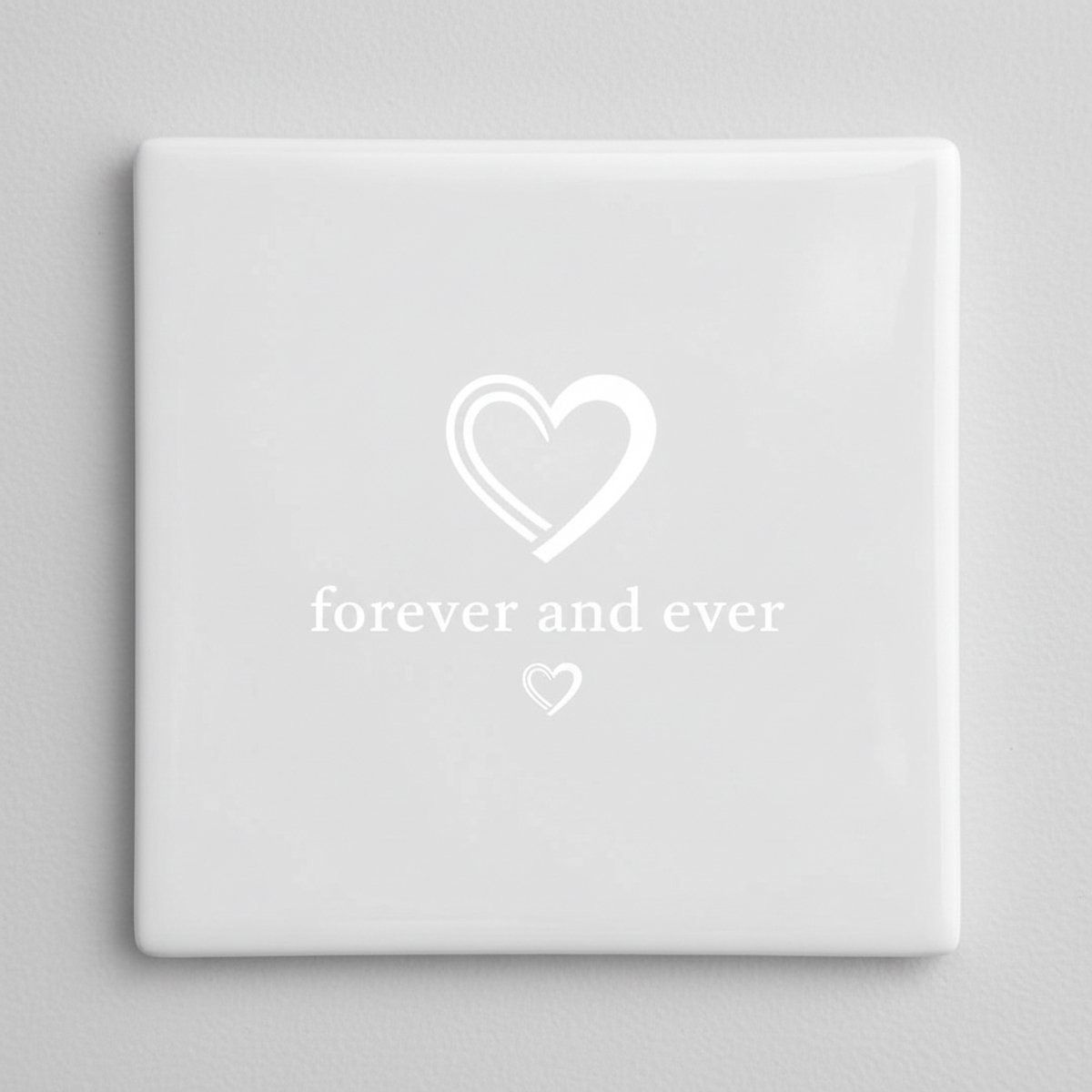 Forever and Ever Liefde Keramische Tegel – Minimalistische Hart Romantische Wanddecoratie