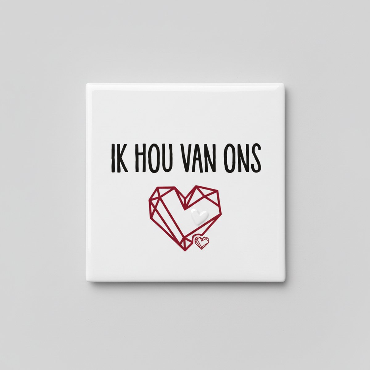 Ik Hou Van Ons Keramische Tegel – Minimalistisch Hart Liefde Quote – Romantische Woondecor