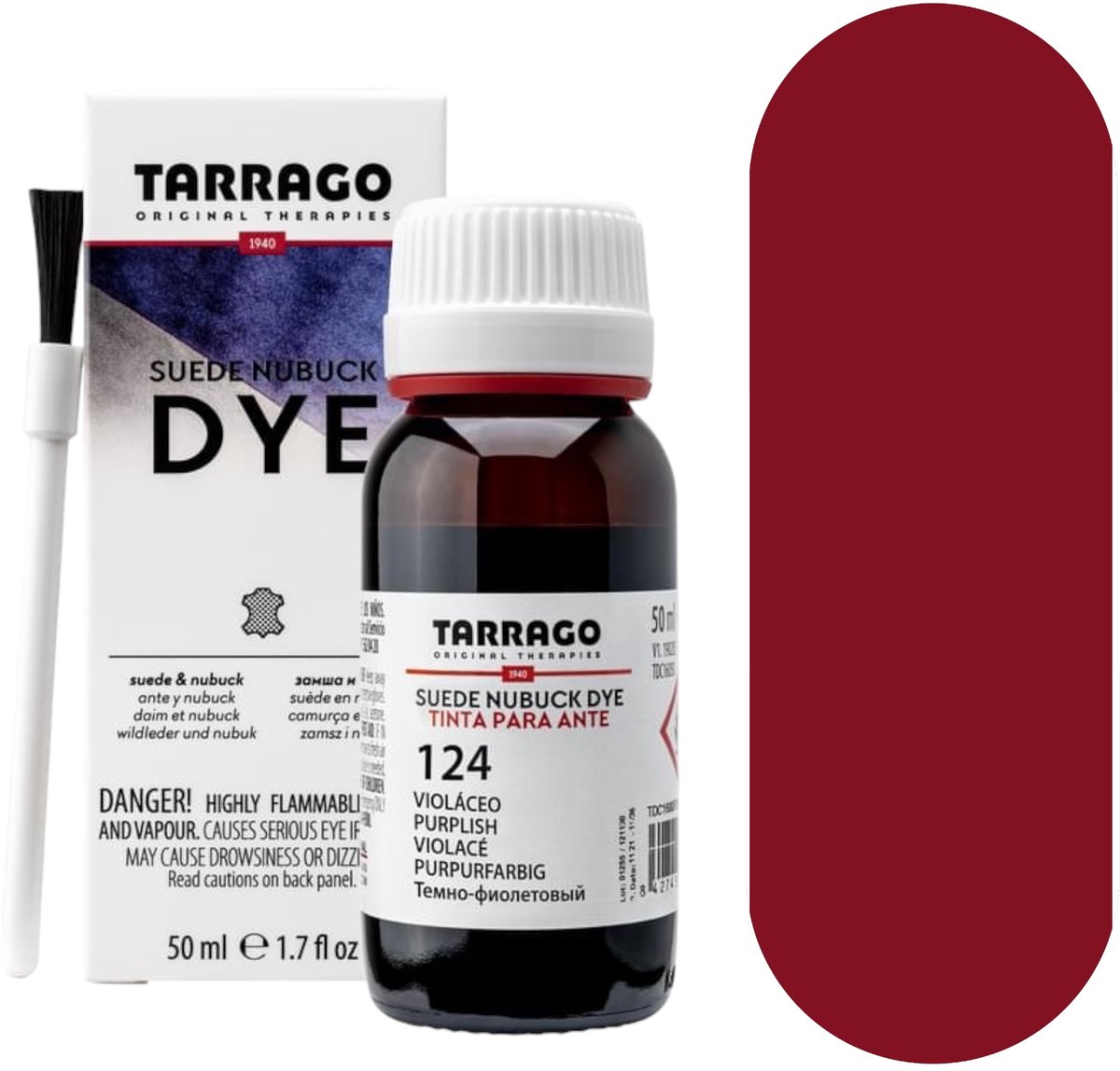 Tarrago suede dye - 012 - red - 50ml