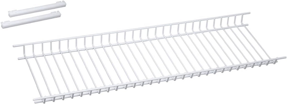 Wit kunststof gecoat glazen rek voor keukenkast van 65 cm - Staal, 65 x 25 x 4,5 cm