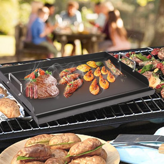 Universele Bakplaat voor Gasgrills 63 x 41 cm met Afneembare Handgrepen — afbeelding 2