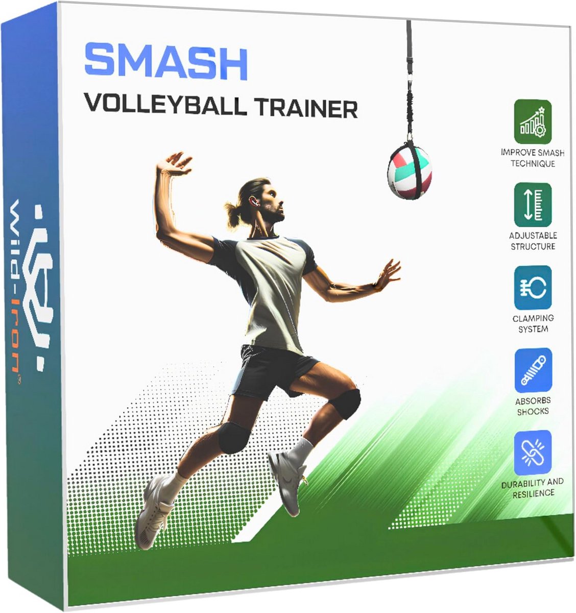 Volleybal Spike Trainer - Verstelbare Volleybalrebounder voor Solo-Training en Vaardigheidsontwikkeling