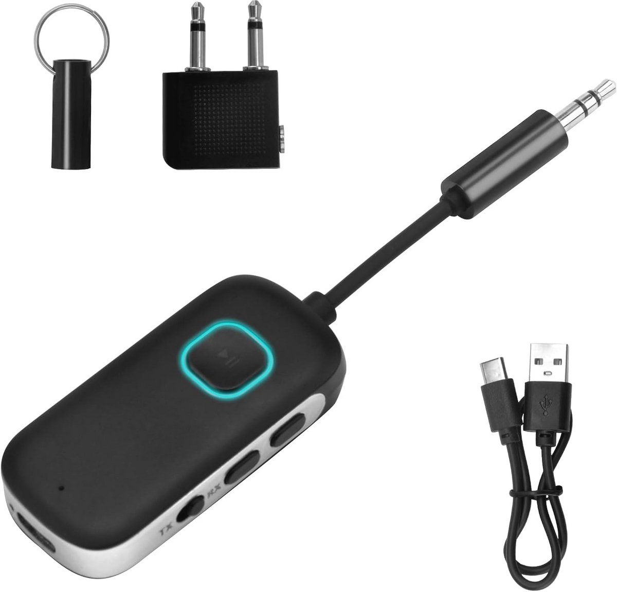 Bluetooth 5.0 Zender en Ontvanger 2-in-1 - Draadloze AUX Adapter voor TV, PC en Stereo