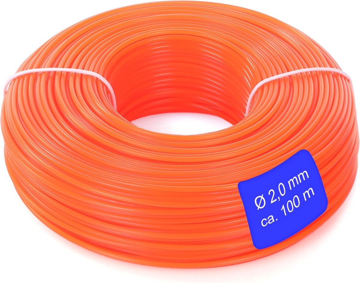 Nylon trimmerdraad voor grastrimmer en bosmaaier - Perfect voor gazon en onkruidbestrijding, 1,6 mm x 100 m