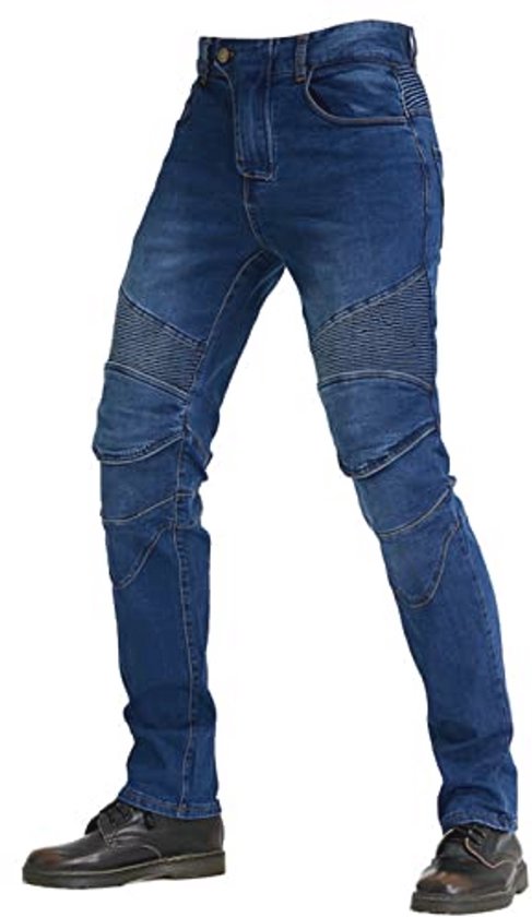 Slim Fit Motorjeans Voor Dames – Met Knie- En Heupbeschermers, Stretch Denim 97% Katoen + 3% Elastaan, Slijtvast En Ademend, Verkrijgbaar In Blauw, Zwart En Kaki