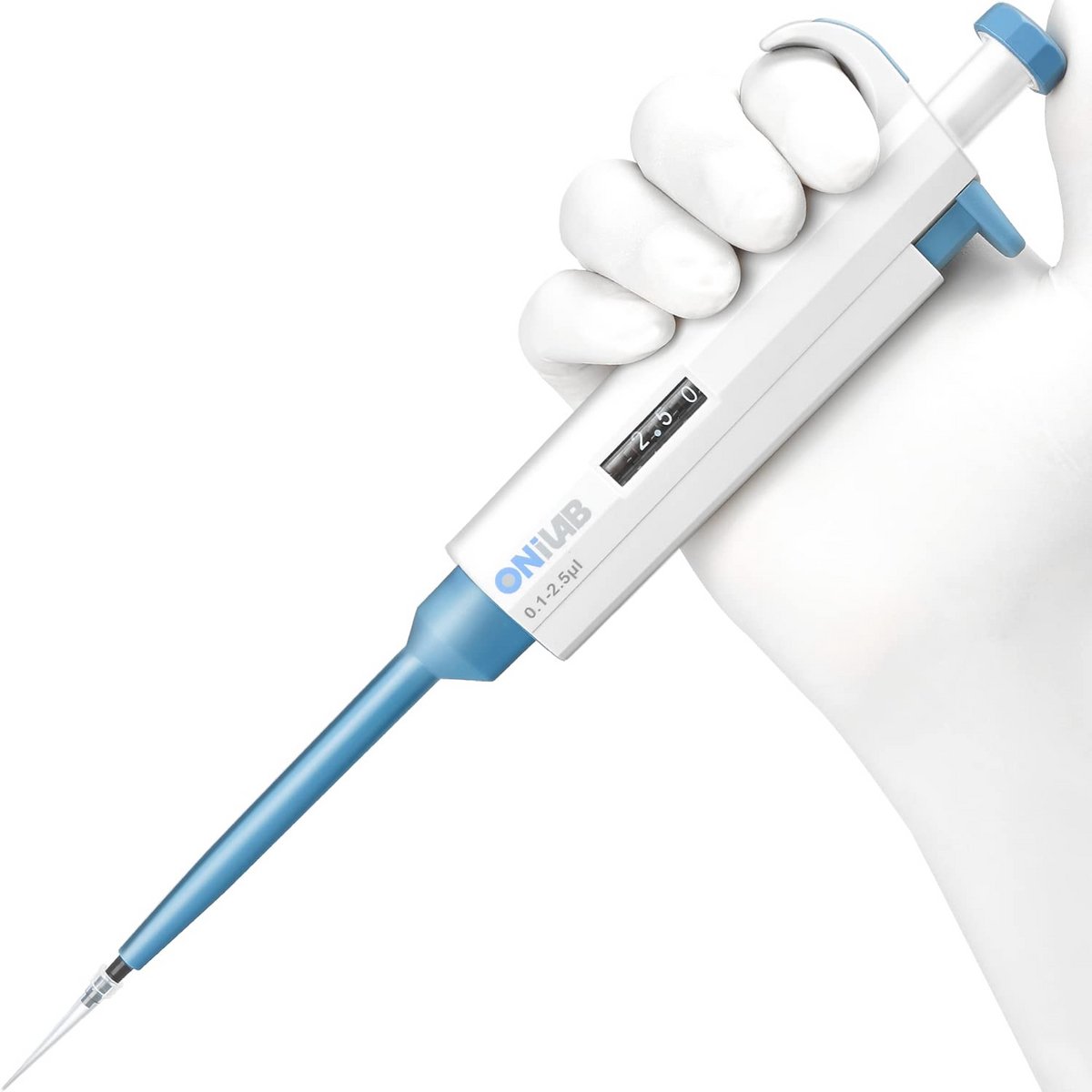 Micropipetten met instelbaar volume van 0,1-2,5 µl voor laboratoriumgebruik