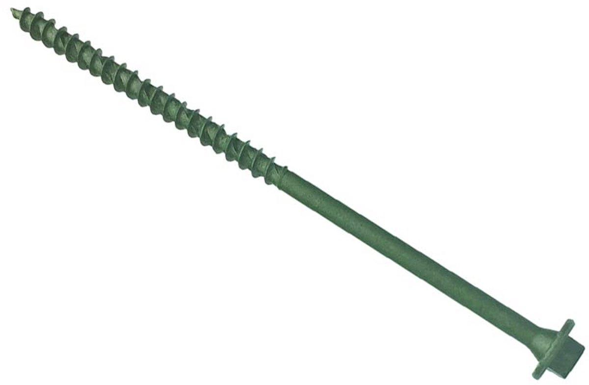Zeshoekig Houtschroeven 7x250mm Groen - Tub van 40 Stuks