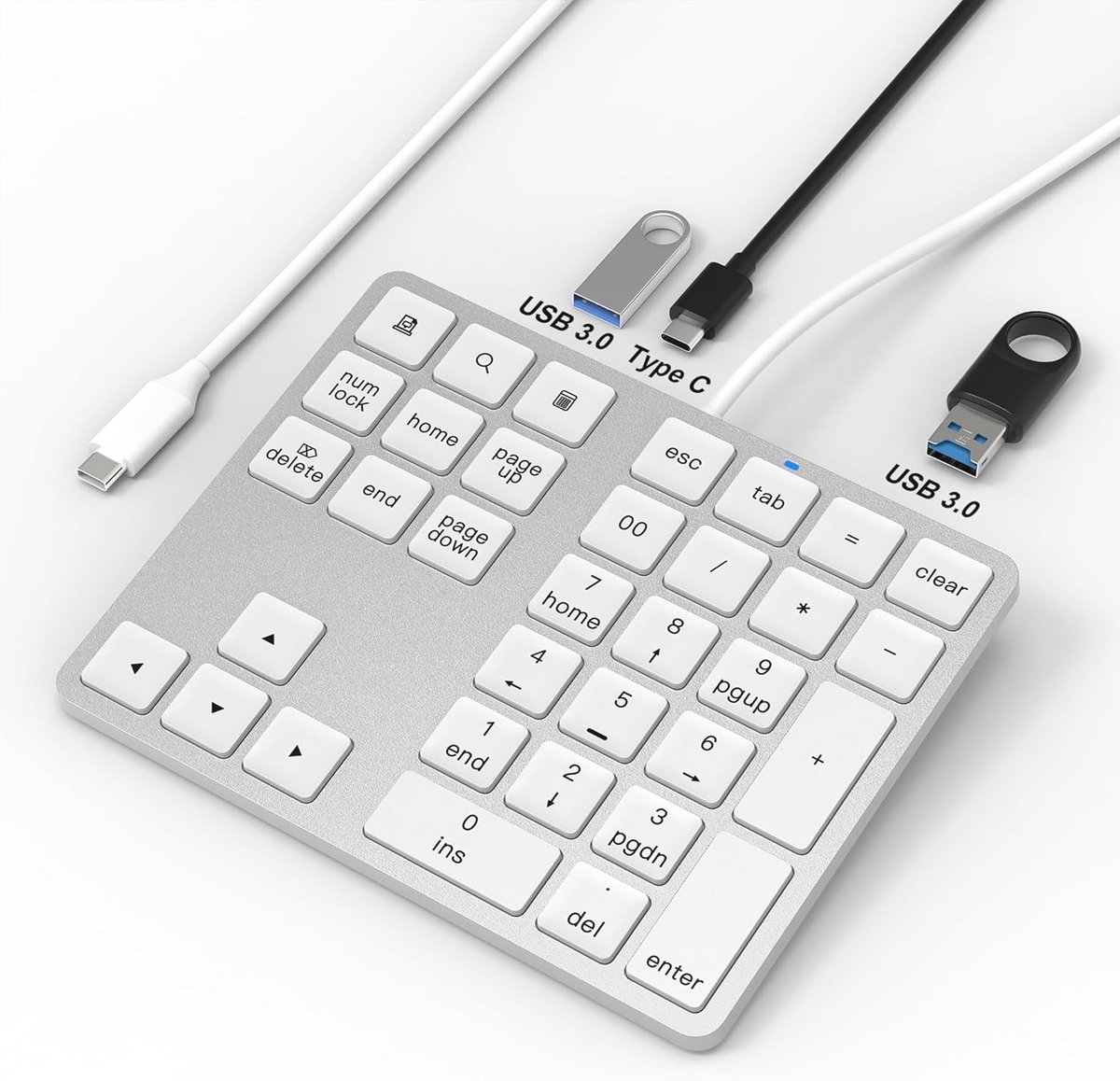 Numeriek Toetsenbord 34 met 2 USB 3.0 HUB - Perfect voor Snelle Invoer