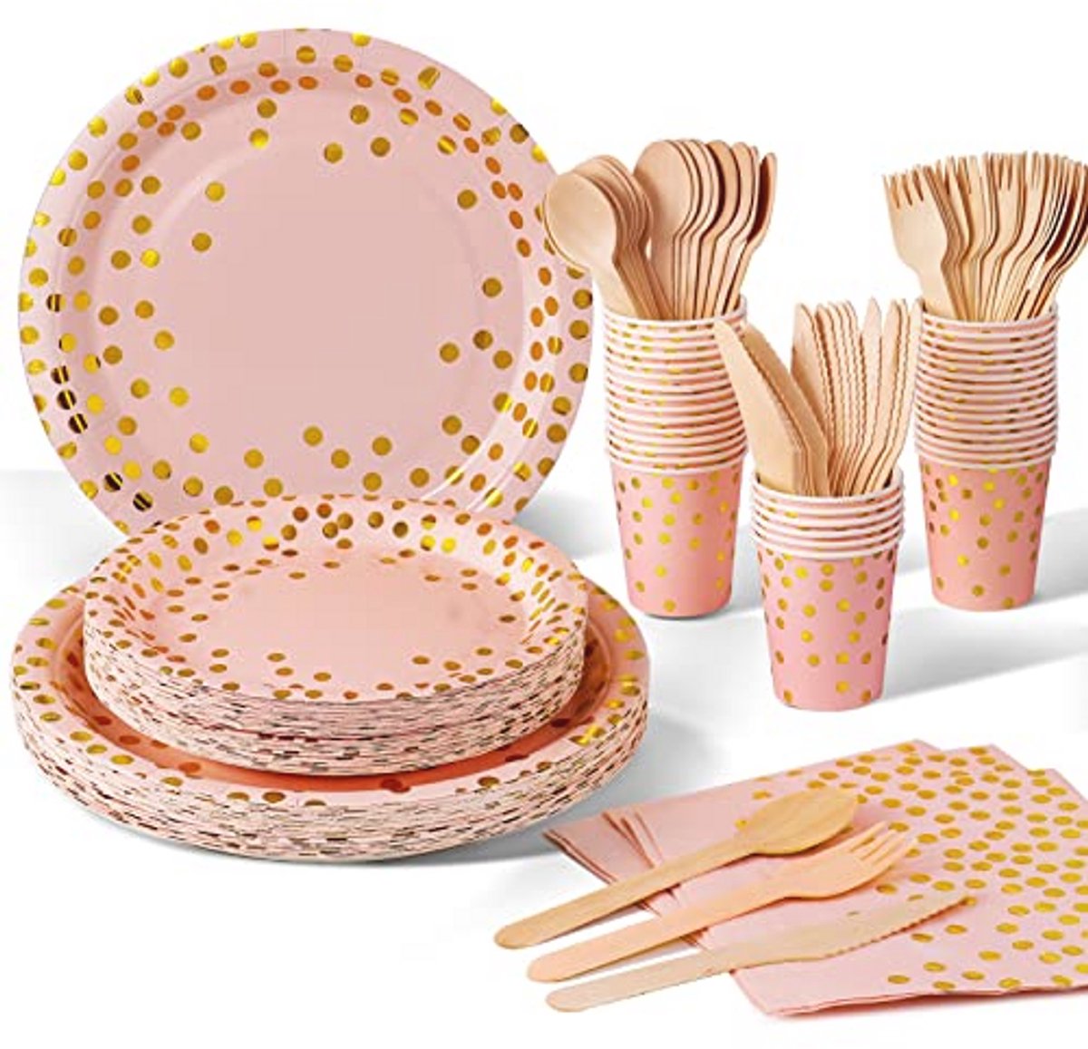 Elegant Papieren Servies Set voor Feestelijke Gelegenheden - 140 Stuks