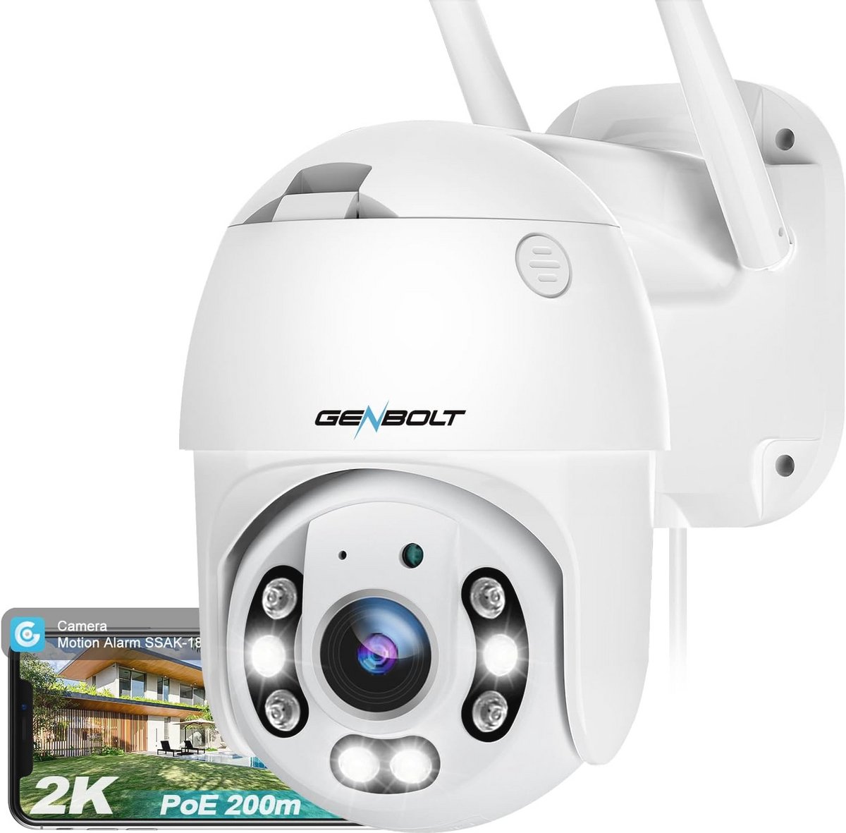 2.5K Beveiligingscamera Outdoor met WIFI en Nachtzicht – IP Camera met Mensdetectie en Automatische Volging