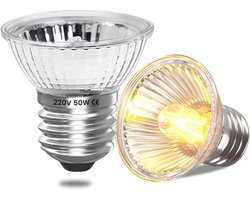 UVA UVB 50W Warmtelamp voor Reptielen en Huisdieren - Dimbare Aquarium Verlichting (2 Stuks)
